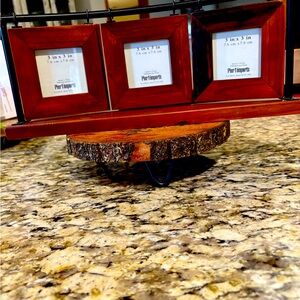 Beautiful set of 3 frames 3x3  from Pier One Wood and iron excellent never used